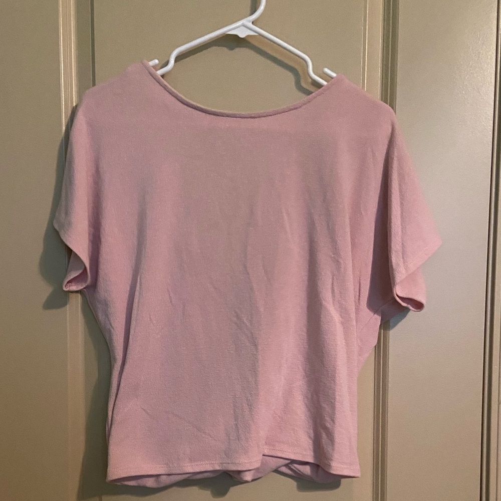 Slouchy Open Back Pink Shirt